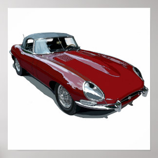 Roadster van het type Red E Poster