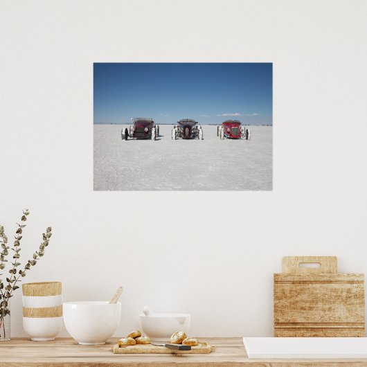 Roadsters op de Bonneville Salt Flats Poster (Keuken)