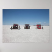 Roadsters op de Bonneville Salt Flats Poster (Voorkant)