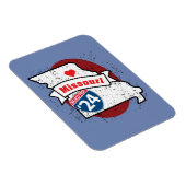 Roadtrip '24 Missouri - (blauw / marroon) magneet (Rechterzijde)