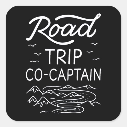 Roadtrip co-kapitein I Vierkante Sticker (Voorkant)