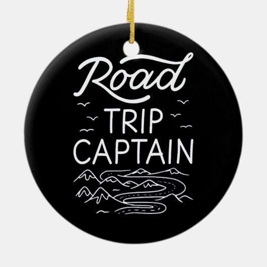 roadtrip kapitein I Keramisch Ornament (Achterkant)