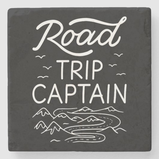 roadtrip kapitein I Stenen Onderzetter (Voorkant)