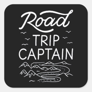 roadtrip kapitein I Vierkante Sticker