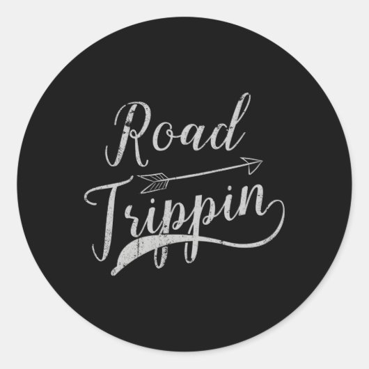 roadtrip op reis ronde sticker (Voorkant)
