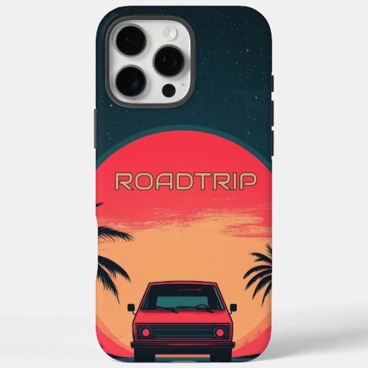 Roadtrip Retro Neon Reizen Case-Mate iPhone Case (Achterkant)