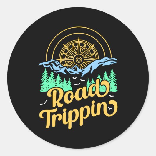 roadtrip ronde sticker (Voorkant)