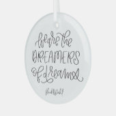 Roald Dahl Quote Glass Tree Kerstannament Glas Ornament (Voorkant links)