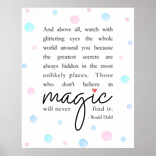 Roald Dahl Quote Poster (Voorkant)