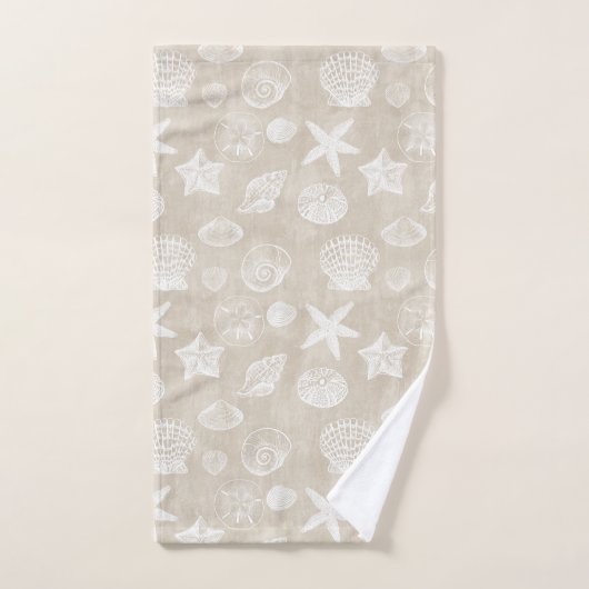 Roam Beige White Beach Shells Bad Handdoek (Handdoek)