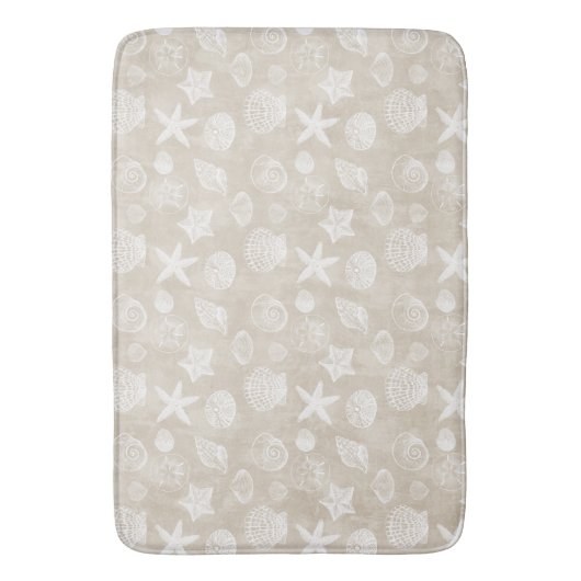 Roam Beige White Beach Shells Badmat (Voorkant Verticaal)