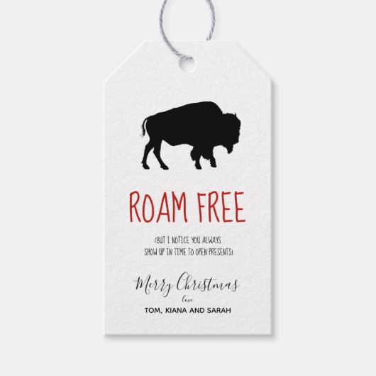 Roam Free Black Buffalo Black & White Pset ID602 Cadeaulabel (Voorkant)