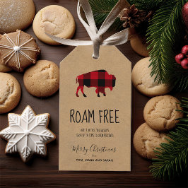 Roam Free Buffalo Black en Red Pset/Kraft ID602 Cadeaulabel