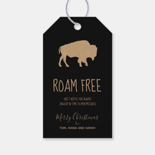 Roam Free Buffalo Kraft Paper ID602 Cadeaulabel (Voorkant)