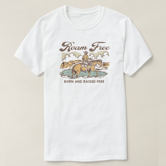 Roam free Cowboy T-shirt (Design voorkant)
