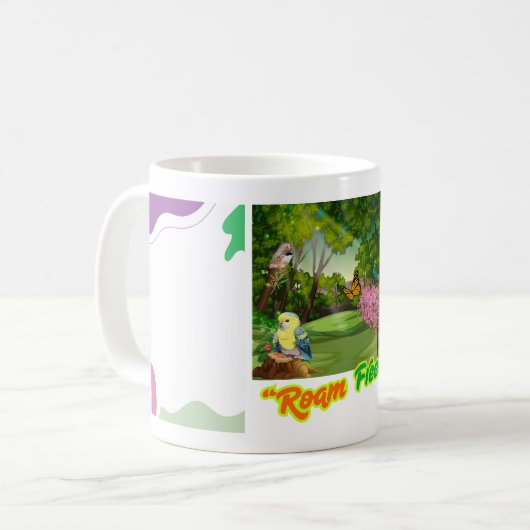 "Roam Free" Inspirerend Mok - Avontuur. (Voorkant links)