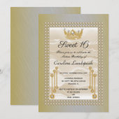 Roam Silk Sweet 16 Pearl Crown Yellow Metallic Kaart (Voorkant / Achterkant)