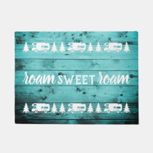 Roam Sweet Roam  Camper Quote Blauwgroen Hood Deurmat