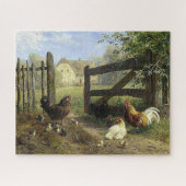 Roaming Farmyard Chickens Carl Jutz Legpuzzel (Horizontaal)