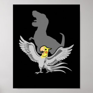 Roaming Parrot Birb Memes Funny T-Rex Cockatiel Poster
