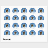 Roan Brittany Reindeer Classic Round Sticker (Vel)