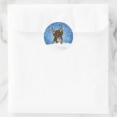 Roan Brittany Reindeer Classic Round Sticker (Tas)