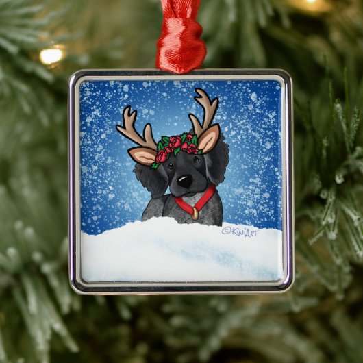 Roan Brittany Reindeer Metal Ornament (Boom)