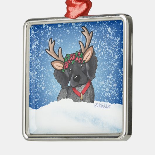 Roan Brittany Reindeer Metal Ornament (Links)