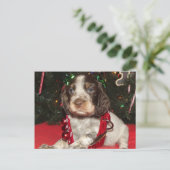 Roan Engelse Puppy van Kerstmis van het Spaniel Feestdagenkaart (Staand voorkant)