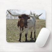 Roan Longhorn Steer personaliseren indien gewenst Muismat (Met muis)