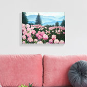 Roan Mountain Rhododendrons Oil Painting Print (Insitu (Woonkamer))