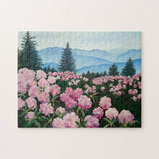 Roan Mountain Rhododendrons Oil Painting Print Legpuzzel (Horizontaal)