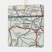 Roanoake Rapids NC Map Keramisch Ornament (Links)