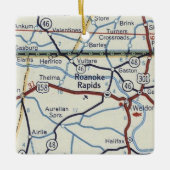 Roanoake Rapids NC Map Keramisch Ornament (Voorkant)