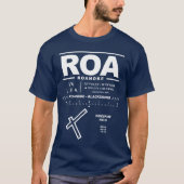 Roanoke - Blacksburg Regional Airport ROA T-shirt (Voorkant)