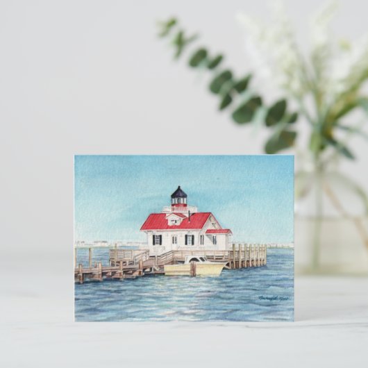 Roanoke Island Lighthouse Briefkaart (Staand voorkant)