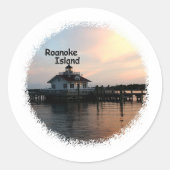 Roanoke Island Lighthouse Ronde Sticker (Voorkant)
