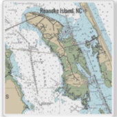 Roanoke Island NC Chart Sticker (Voorkant)