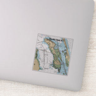 Roanoke Island NC Chart Sticker