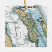 Roanoke Island NC Kaart Keramisch Ornament (Voorkant)
