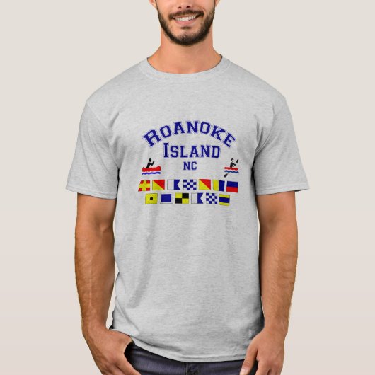 Roanoke Island NC Sig Flag T-shirt (Voorkant)