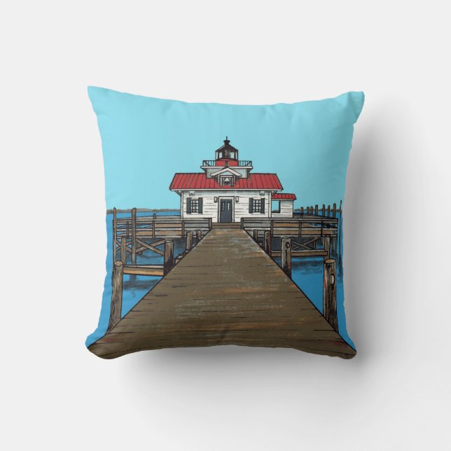 Roanoke Marshes Lighthouse-pillow Kussen (Voorkant)