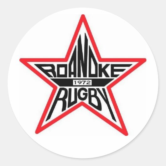 Roanoke Rugby Ronde Sticker (Voorkant)