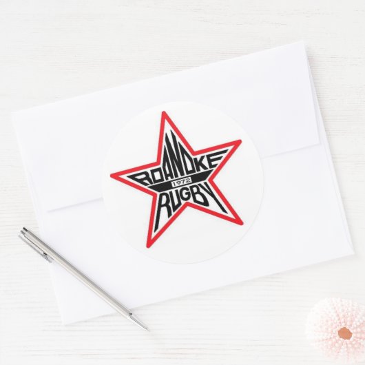 Roanoke Rugby Ronde Sticker (Envelop)