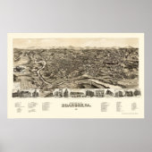 Roanoke, VA Panorama Kaart - 1891 Poster (Voorkant)