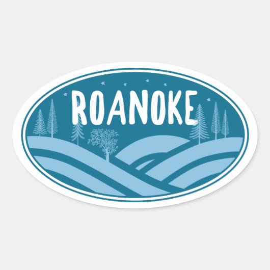 Roanoke Virginia Outdoor Ovale Sticker (Voorkant)