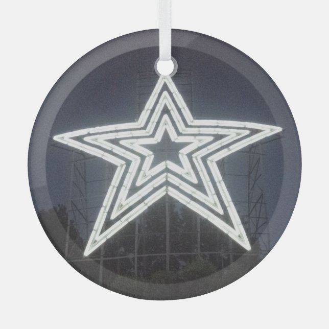 Roanoke Virginia Star Glas Ornament (Front)