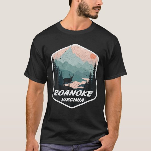Roanoke Virginia VA Mountains Wandelsouvenir T-shirt (Voorkant)