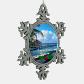 Roantan-strand, Honduras Tin Sneeuwvlok Ornament (Links)