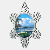 Roantan-strand, Honduras Tin Sneeuwvlok Ornament (Rechts)